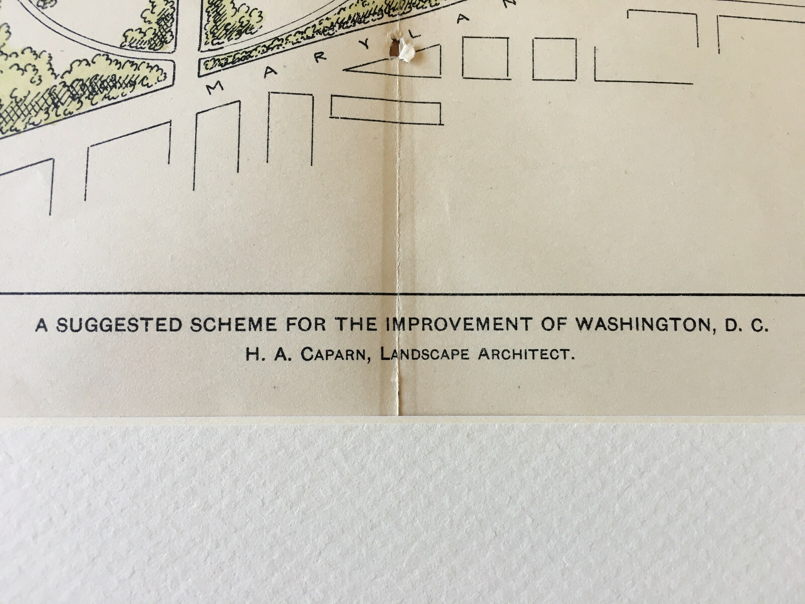 Improvement of Washington DC by H A Caparn, 1903, Original Hand Colored
