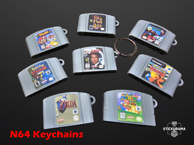 N64 Keychains - 3D Printed, Classic Games, Custom Keychains, Game Collector