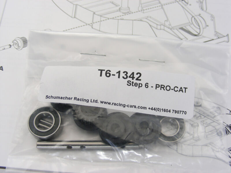 Schumacher Pro Cat Classic Rear Laydown Shaft & Pulley Set W Ball Bearings New !