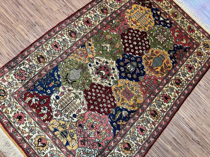 247225-WunderschÃ¶Ner Original TÃ¼Rkischer Kayseri,Reine Seide,140x90cmÂ²,Carpet,