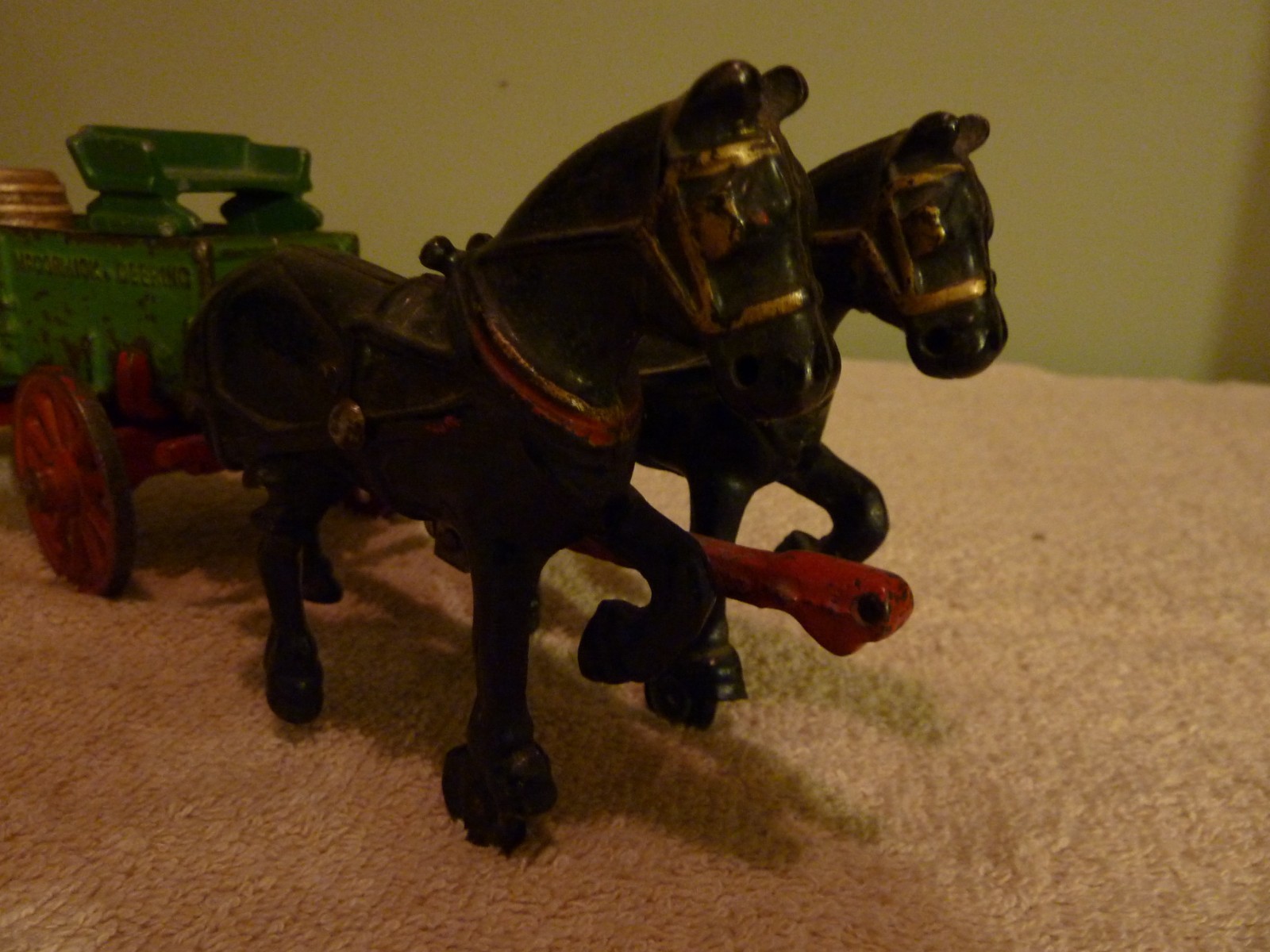 Arcade Cast Iron Horse Drawn Wagon With Barrels