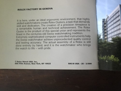 ROLEX Cosmograph Daytona 16520 Booklet in MINT Condition 1990