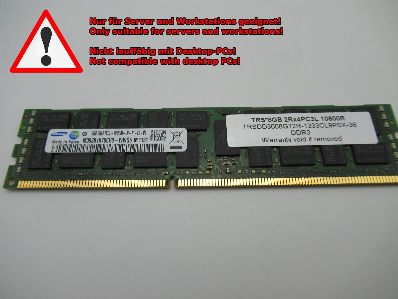 Samsung 8GB Server RAM Speicher 1333 Mhz ECC Reg 2Rx4 PC3L-10600R-09-10-E1-P1