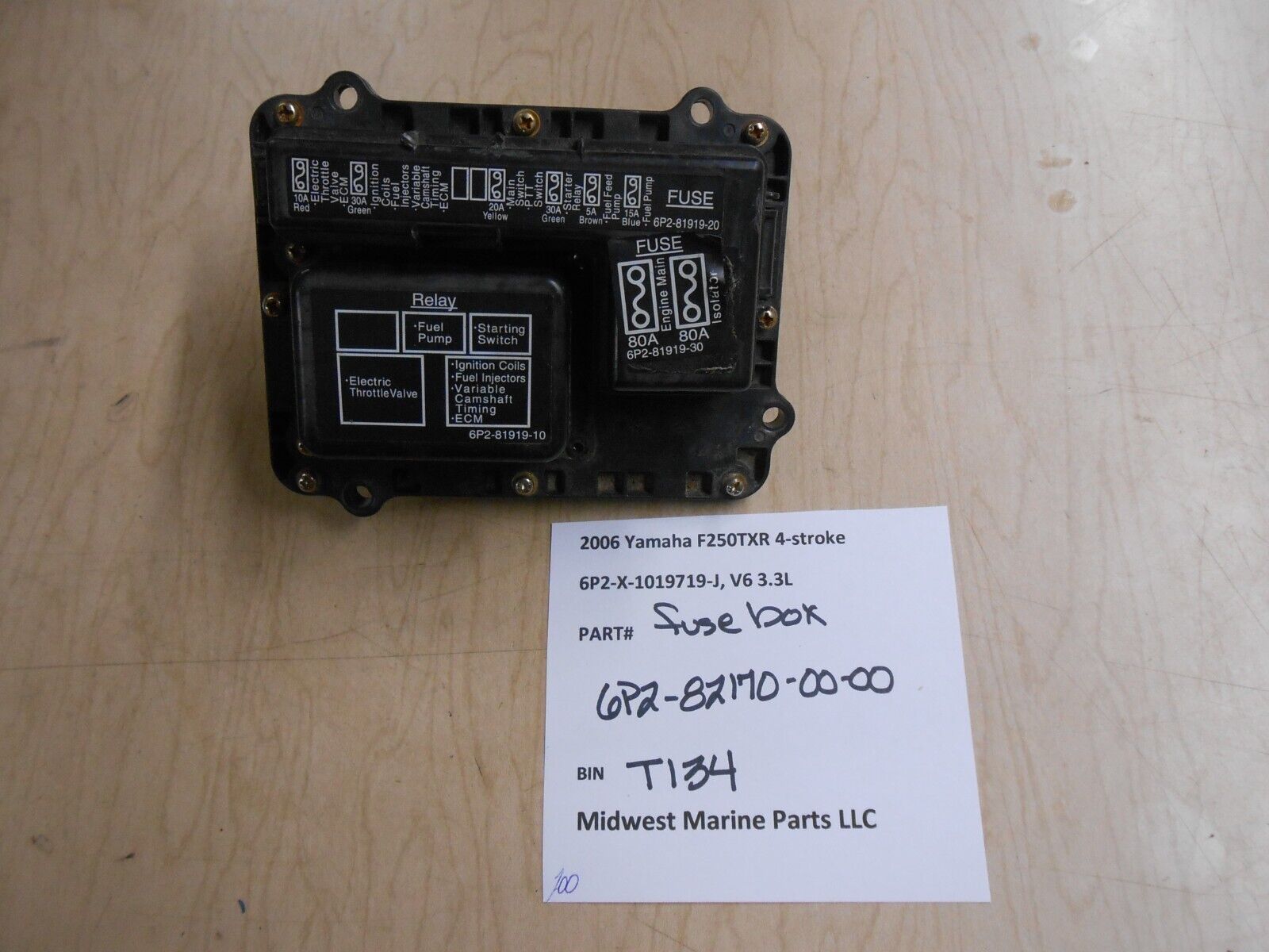 6P2-82170-00-00 Yamaha 2006 F250TXR Outboard fuse box T134 6P2-82170-00-00 Yamaha 2006 F250TXR Outboard fuse box T134