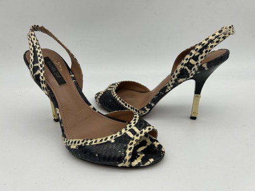 RACHEL ZOE Adorable Snake Slingback Peep Toe Pumps Sandals