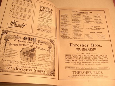 1913-1914 Boston Opera House Season Program