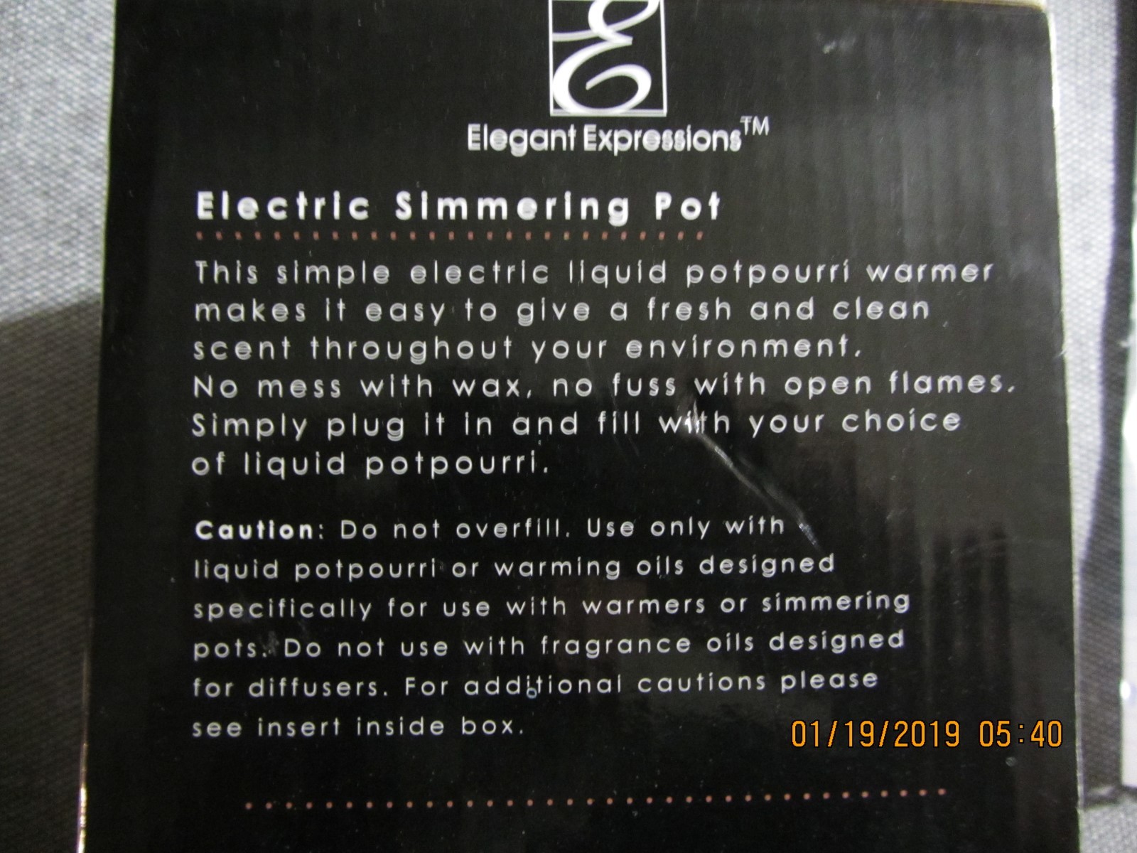 Electric Simmering Pot Elegant Expressions Black Ceramic Potpourri Warmer