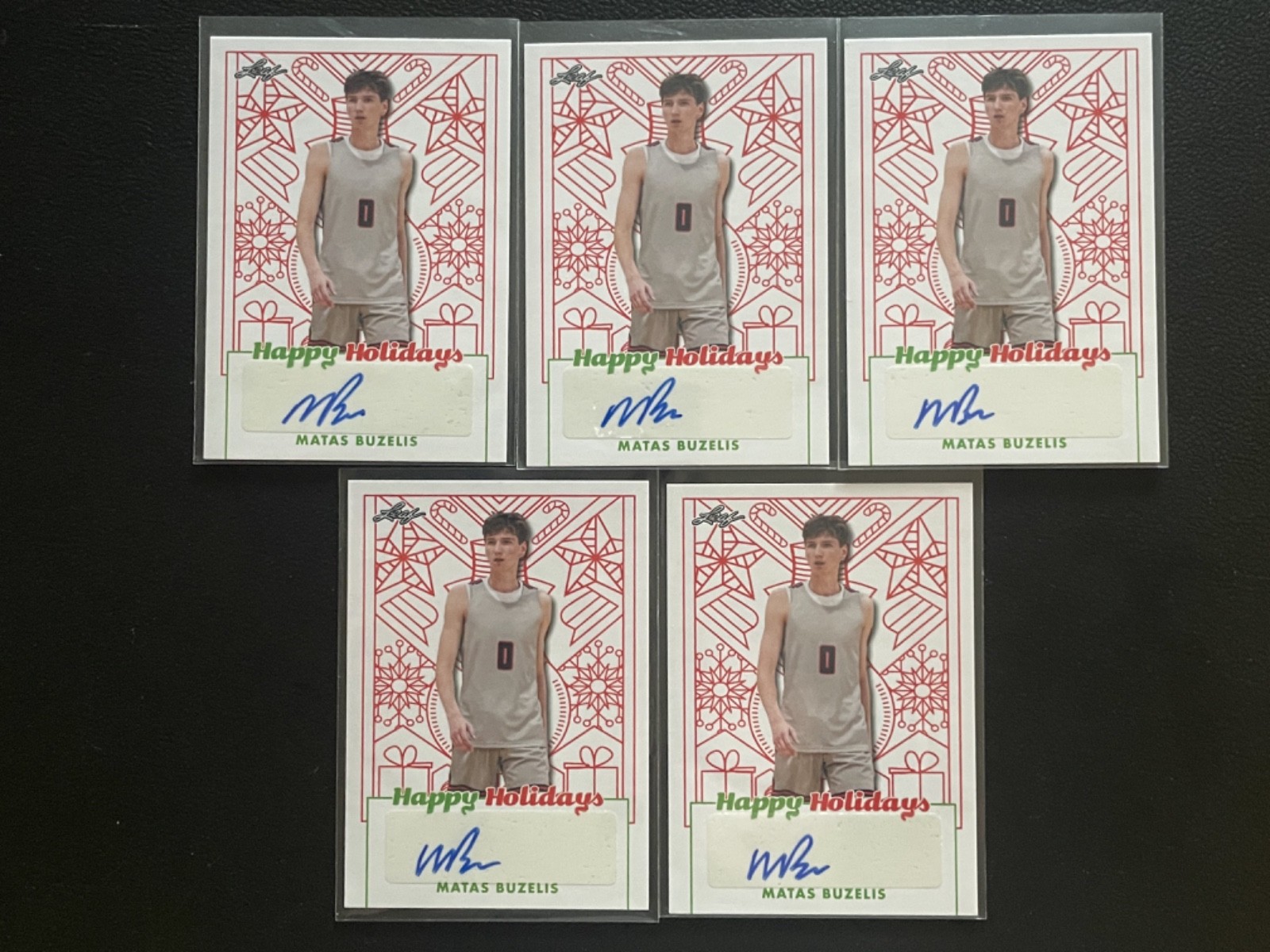2023 Leaf Happy Holidays Matas Buzelis Auto Autograph RC Rookie Lot Of 5 #27