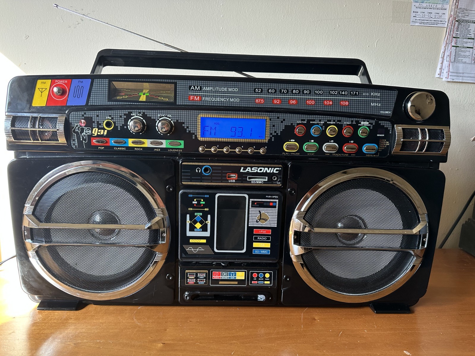 LASONIC ラソニック　i-931 Lasonic i931| Bluetooth Boombox | 80s Ghetto Blaster