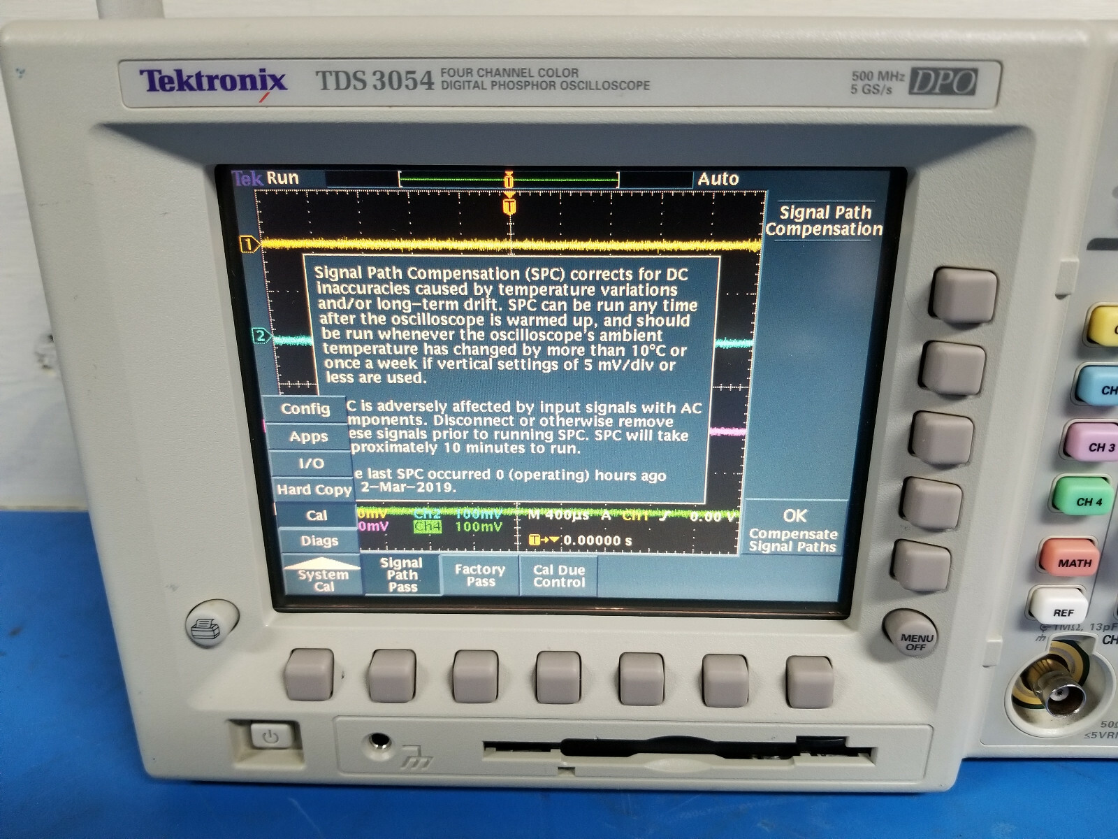 Tektronix TDS3054 500 MHz 5GS/s 4 Channel Oscilloscope TESTED!