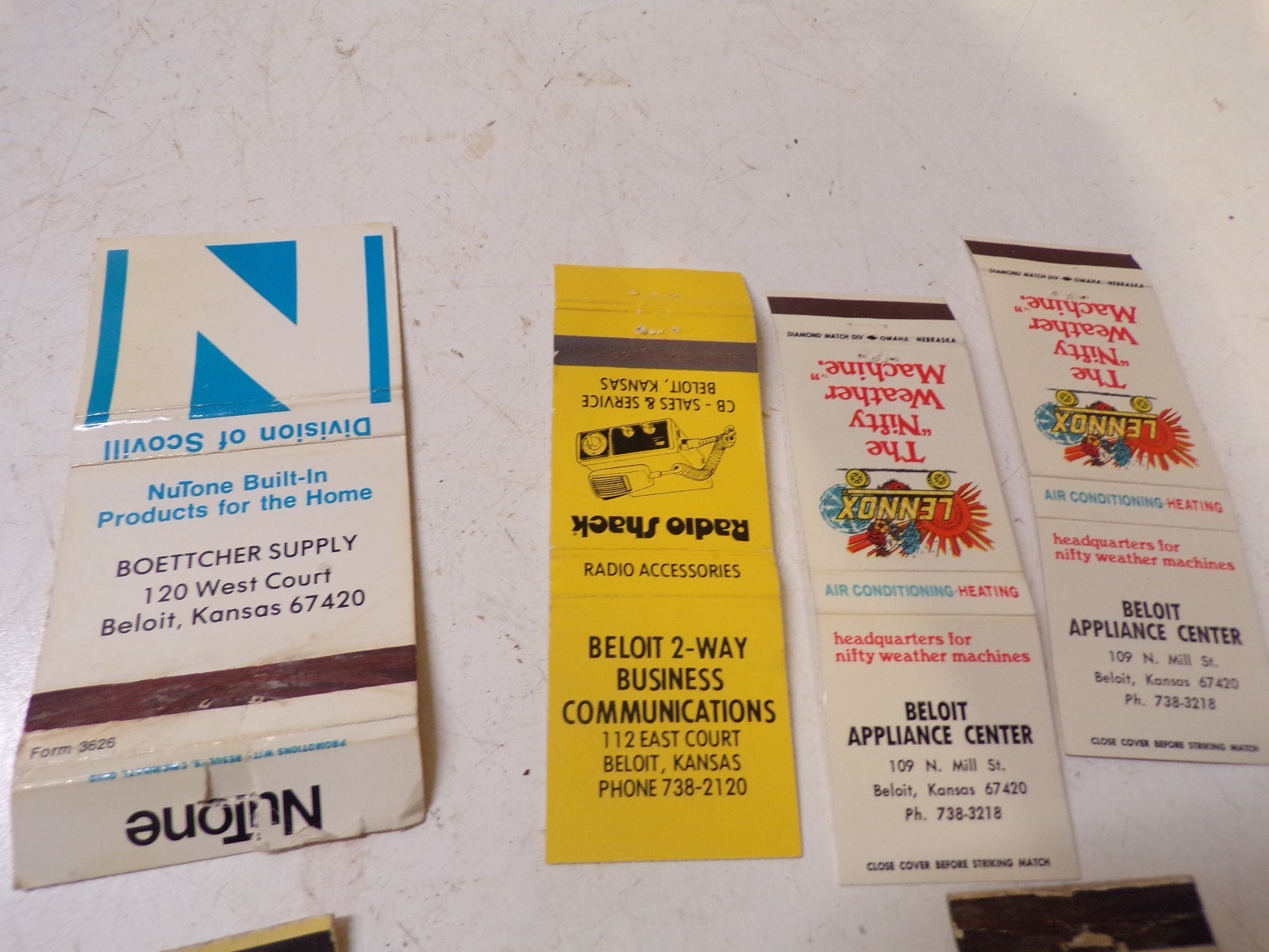 7 Old Business  Beloit Kansas Matchbook Covers