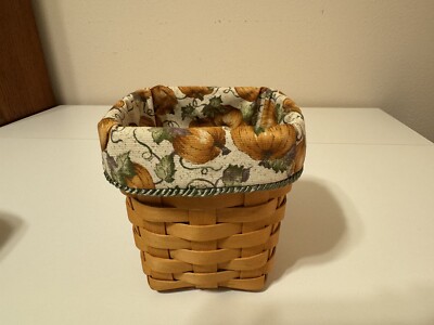 Small Spoon Basket Liner from Longaberger Pumpkin Patch Fabric