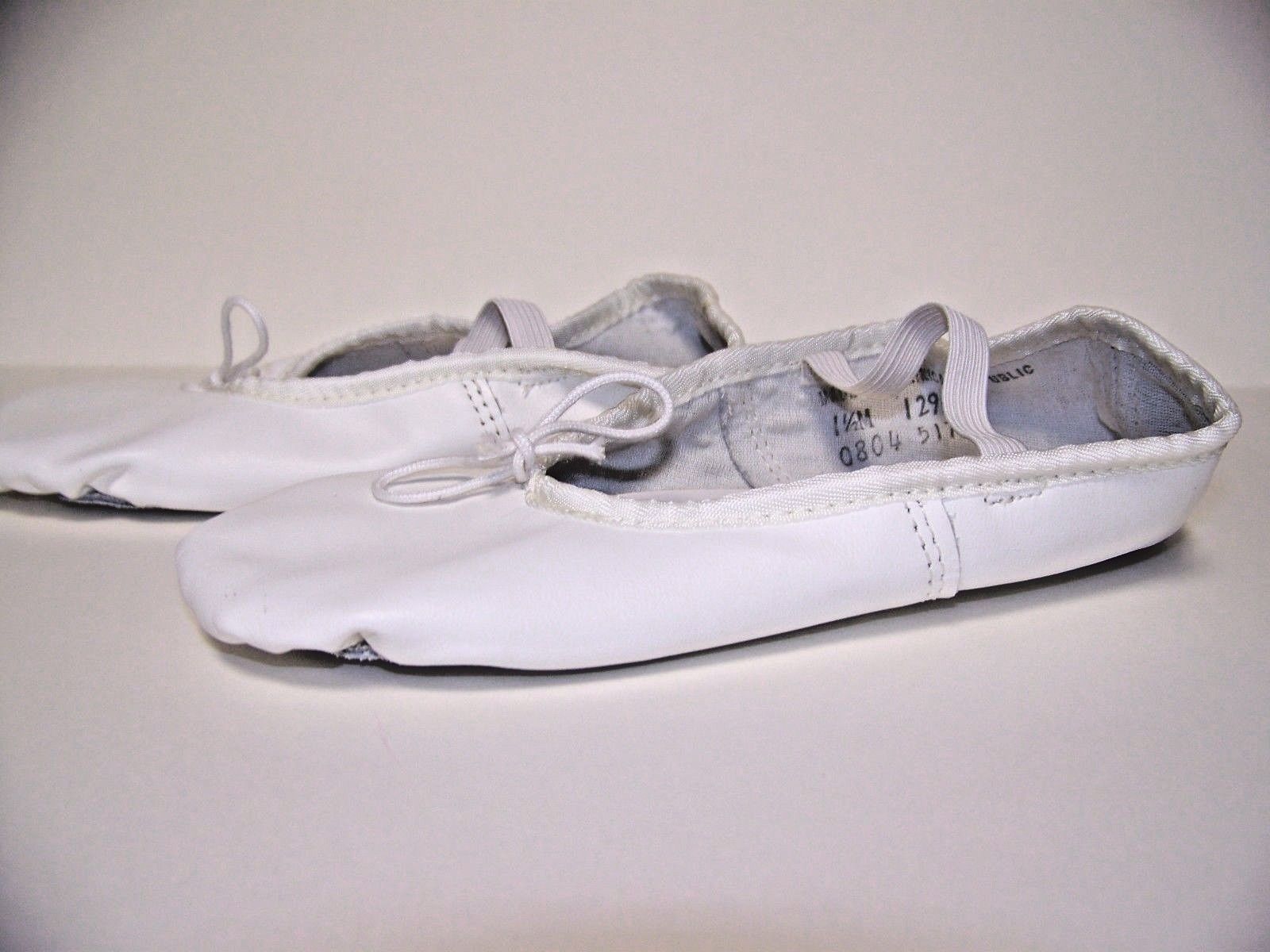 2 Pair Lot- Kids Award White Ballet Shoes for Dancers- Children's Size 1.5 & 3.5