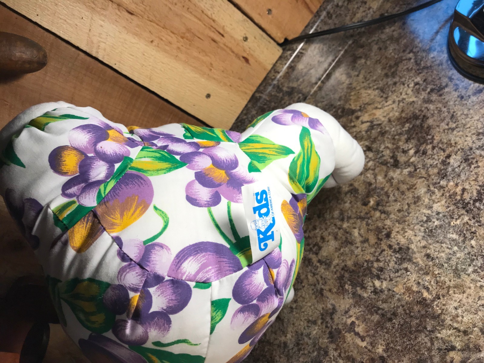 Kids of America Stuffed Plush Purple Floral Easter Bunny Rabbit