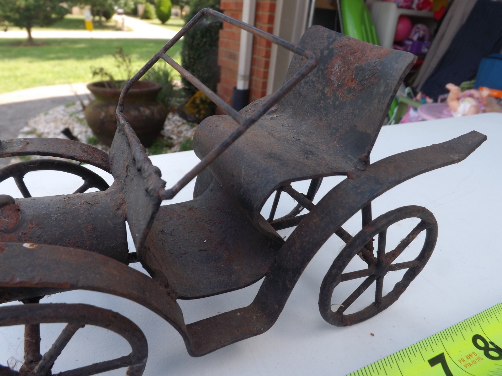 Vintage Old Cast Metal Iron Roadster Model A T Coupe Toy