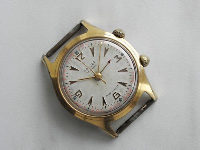 RARE Poljot SIGNAL ALARM&VIBRO WATCH 1MChZ KIROVSKIE GOLD-PLATED SOVIET 1950`s 