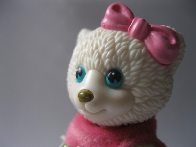 ASHLEYBERRY BEAR white jointed PVC bear figure about 3.25