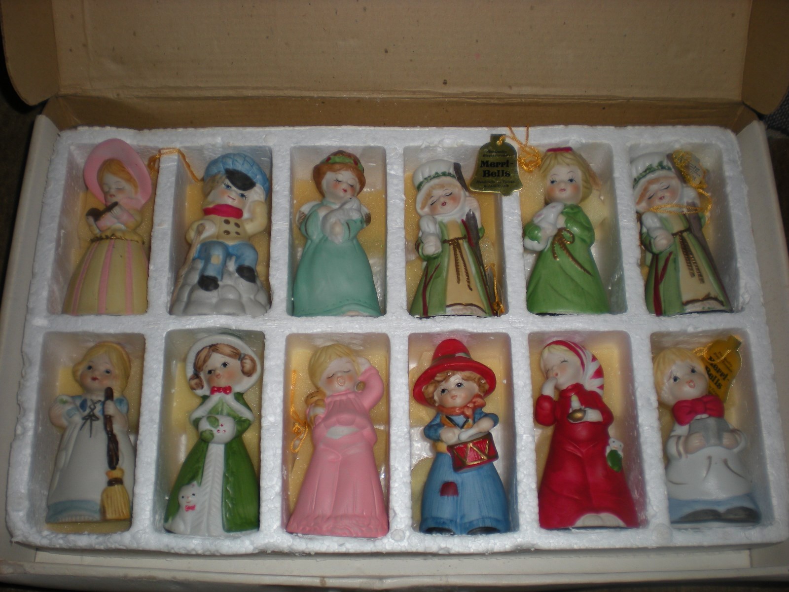 MERI -BELLS FIGURINE FINE BISQUE PORCELAIN