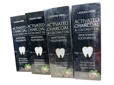 4x Laguna Moon Whitening Activated Charcoal Toothpaste Sensitive Teeth 4.2ozEach
