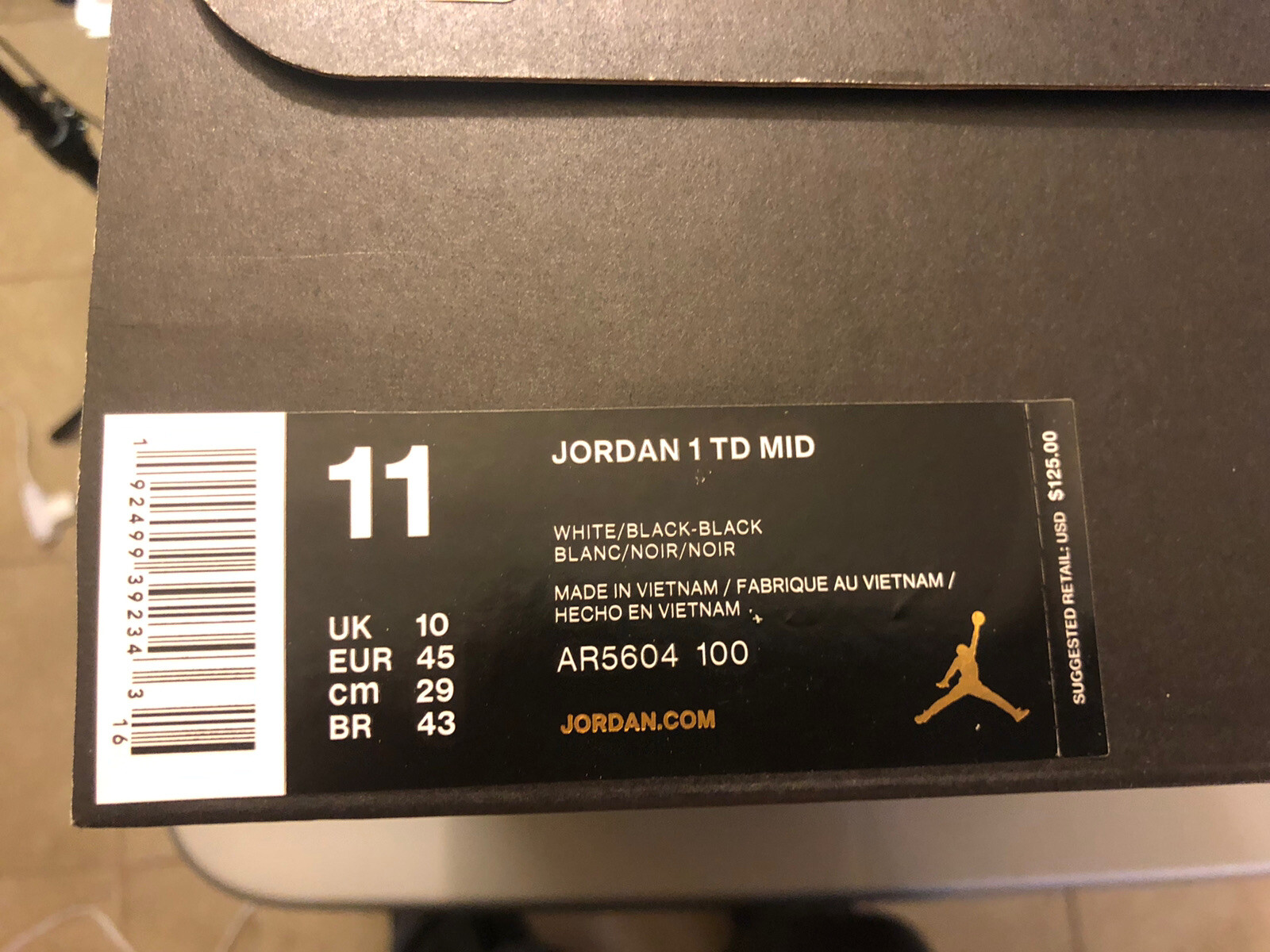 jordan 1 td mid white black