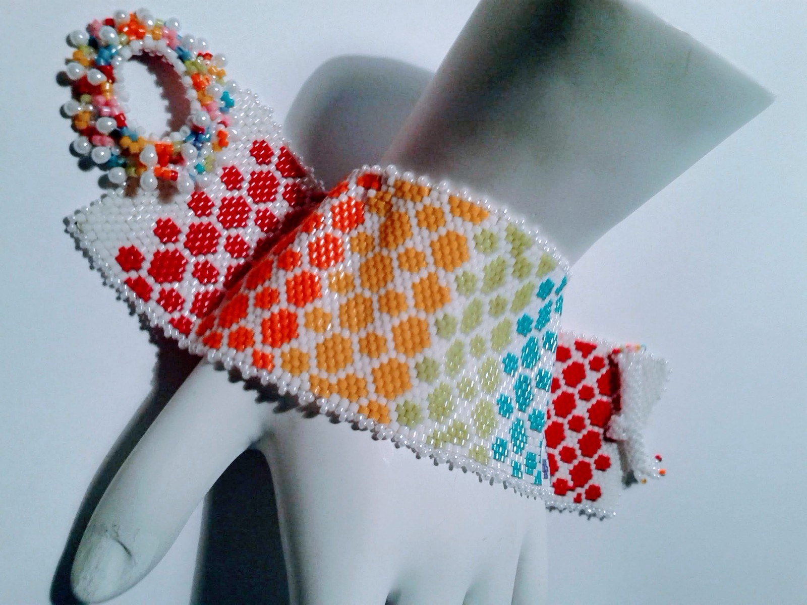 Rainbow Peyote Bracelet Handcrafted Jewelry Women