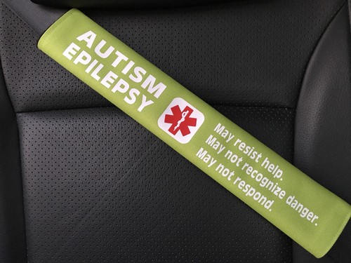 Autism Epilepsy Medical Alert Seat Belt Safety Cover