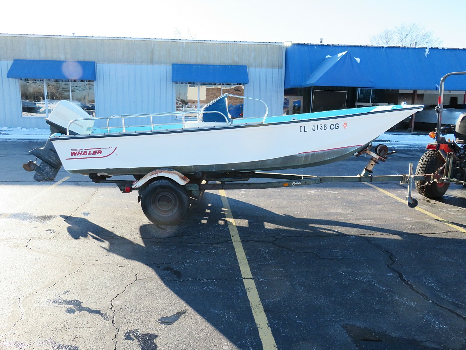 Boston Whaler 16' Katama Boat Johnson 100 HP Outboard Motor Trailer