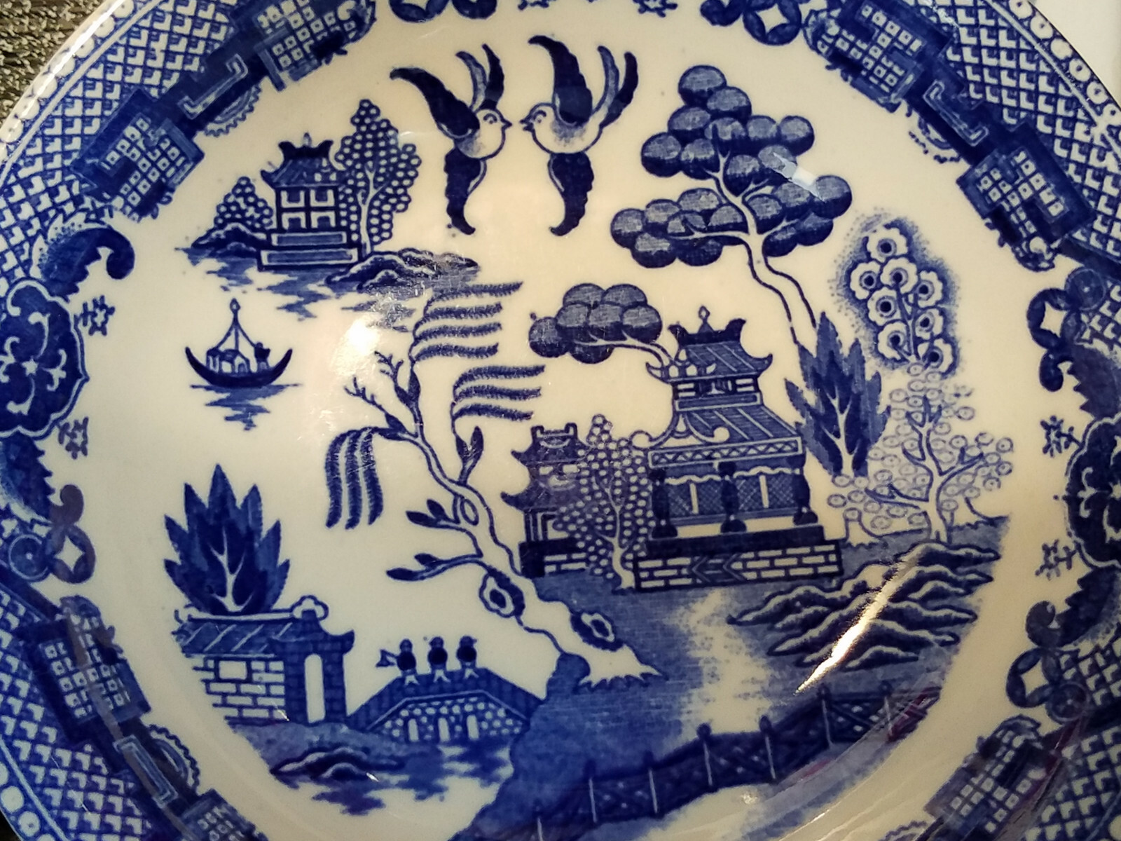 Vintage Blue Willow LOT x 5 pcs – Black Japan Stamp