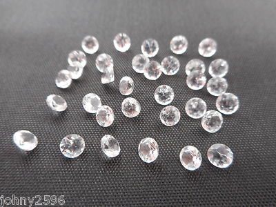  white topaz gemstone 4mm round cut 2 stones for £1.60p