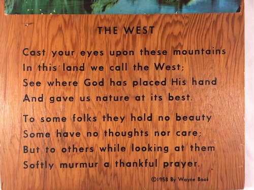 Vintage Mid Century Wood Old West Poem Plaque Prayer Wall Art