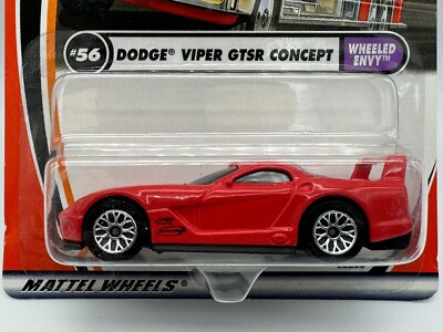 2001 Matchbox Dodge Viper GTSR Concept #56 Red with Silver Stripes NEW on Card