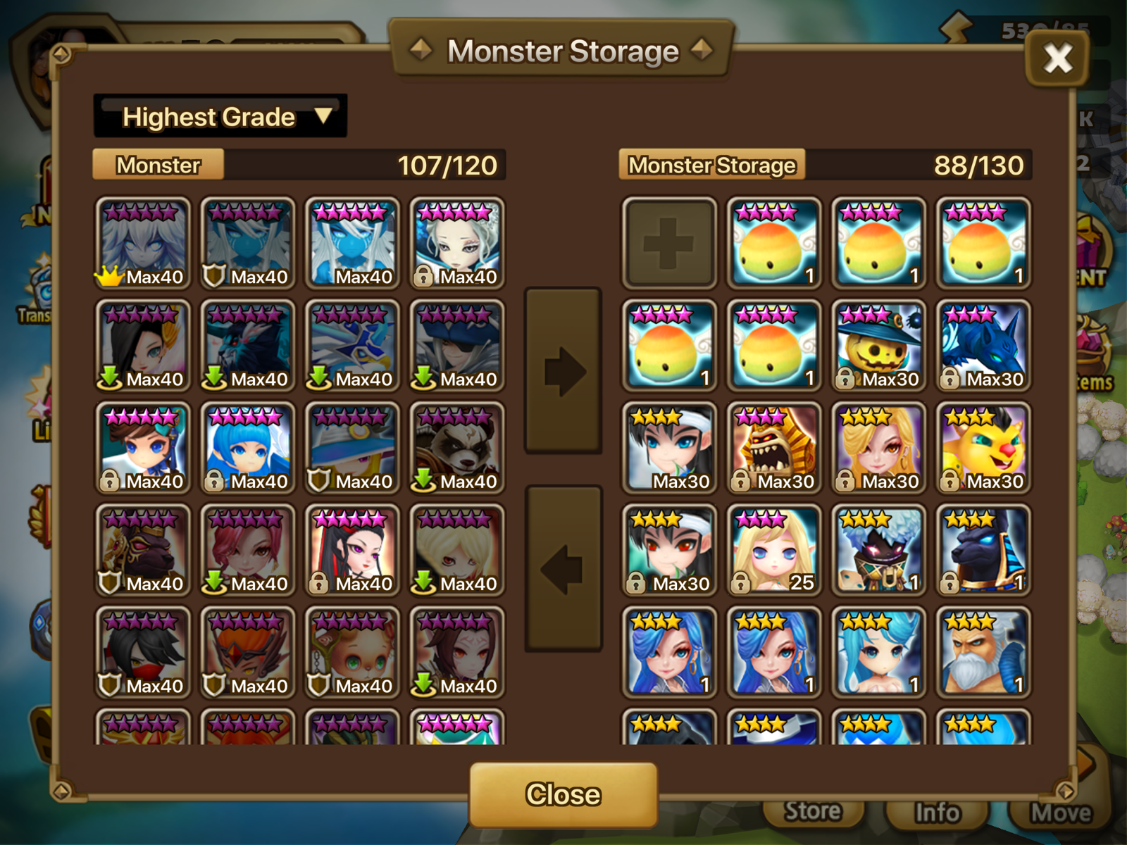 C3/G1 Summoners War Global Account 36 6*'s, 14 Nat 5's, Both Homun, 2x Lushen