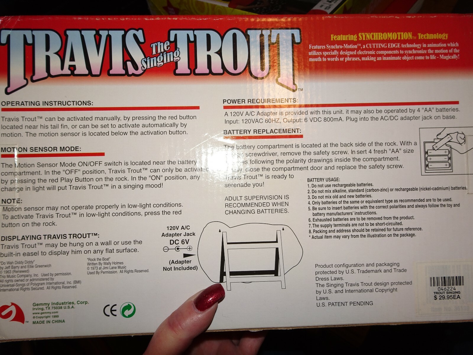 Travis The Singing Trout From Gemmy 2000  