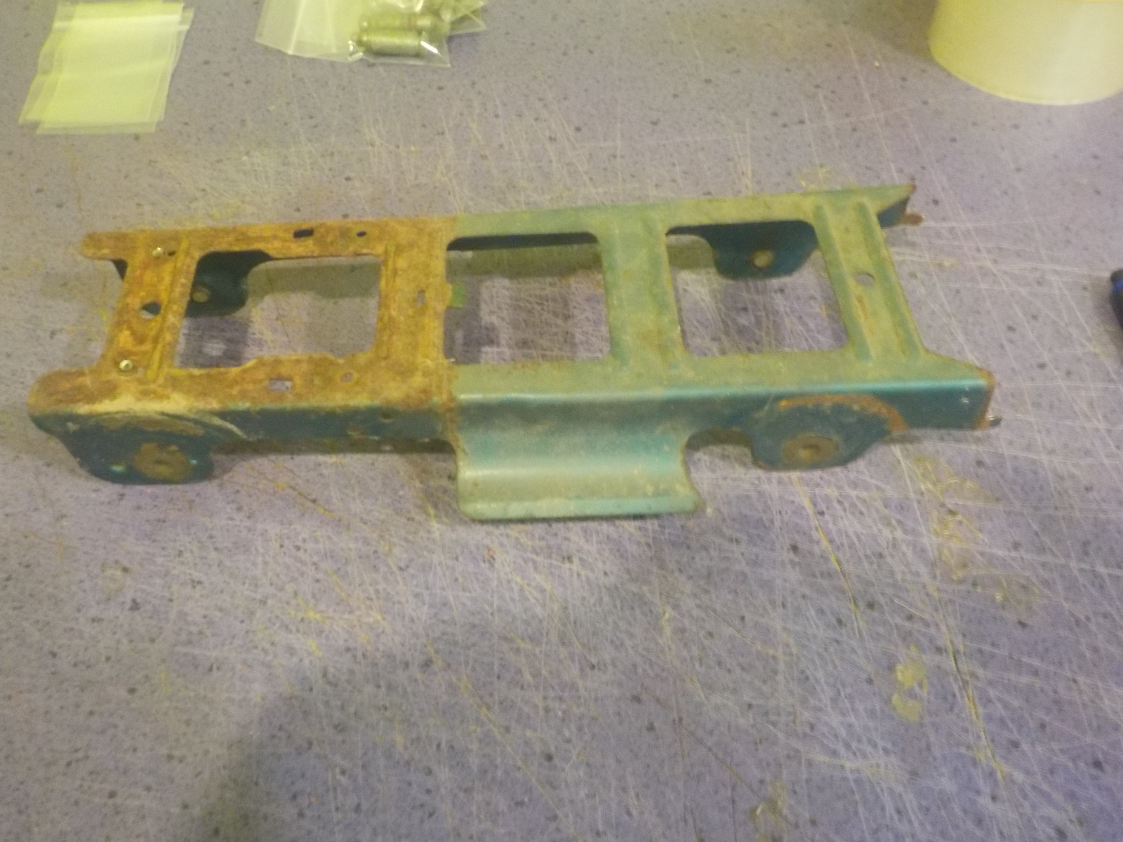 tonka ford truck dumper semi farm chassis 1958-59 green color for parts