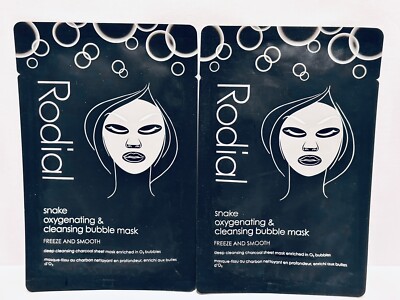 New Sealed Lot 2 Rodial Snake Oxygenating & Cleansing Bubble Mask Freeze Smooth