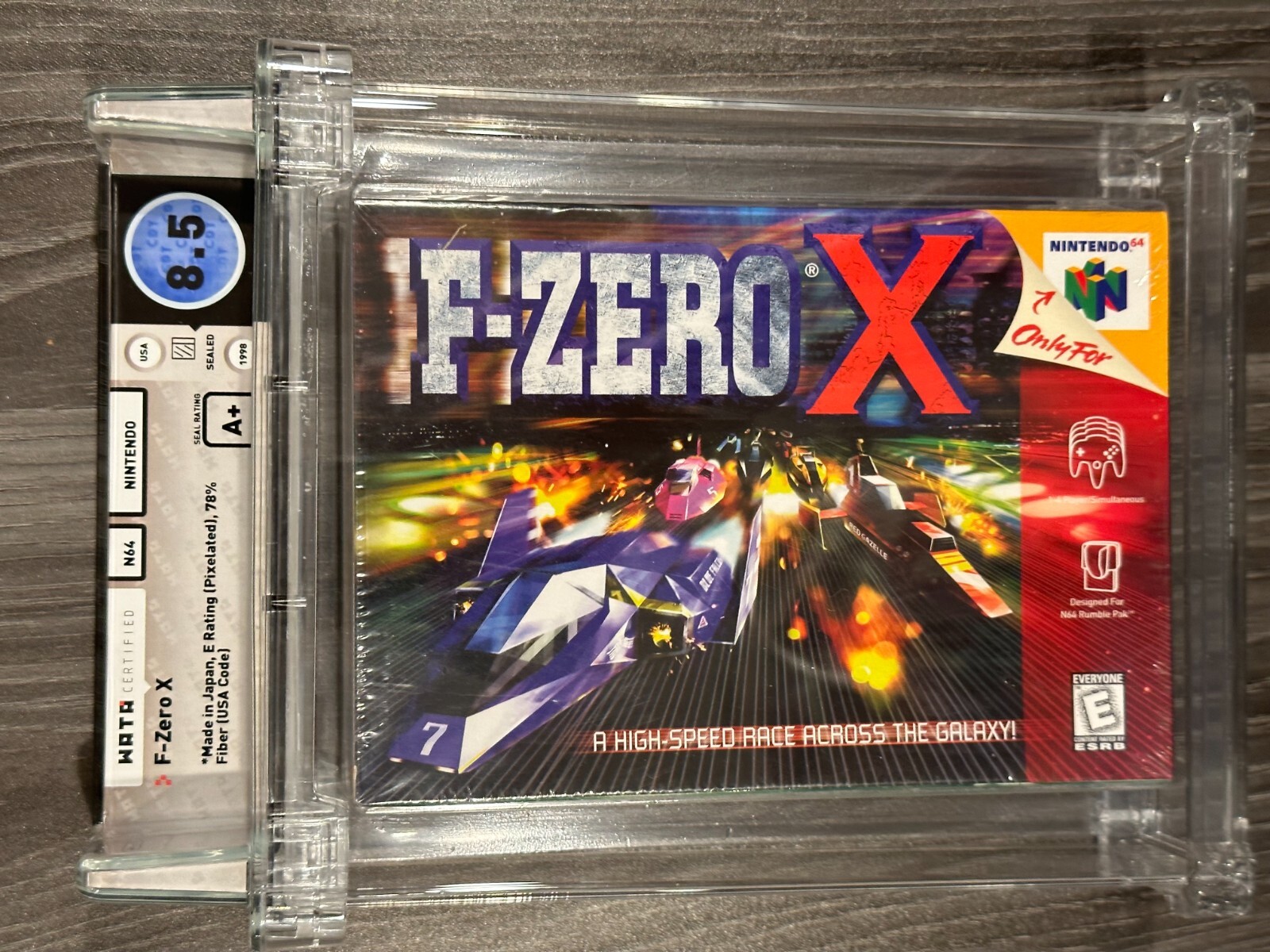F-Zero X Nintendo 64 N64 New Sealed GRADED WATA 8.5 A+ F-Zero X Nintendo 64 N64 New Sealed GRADED WATA 8.5 A+