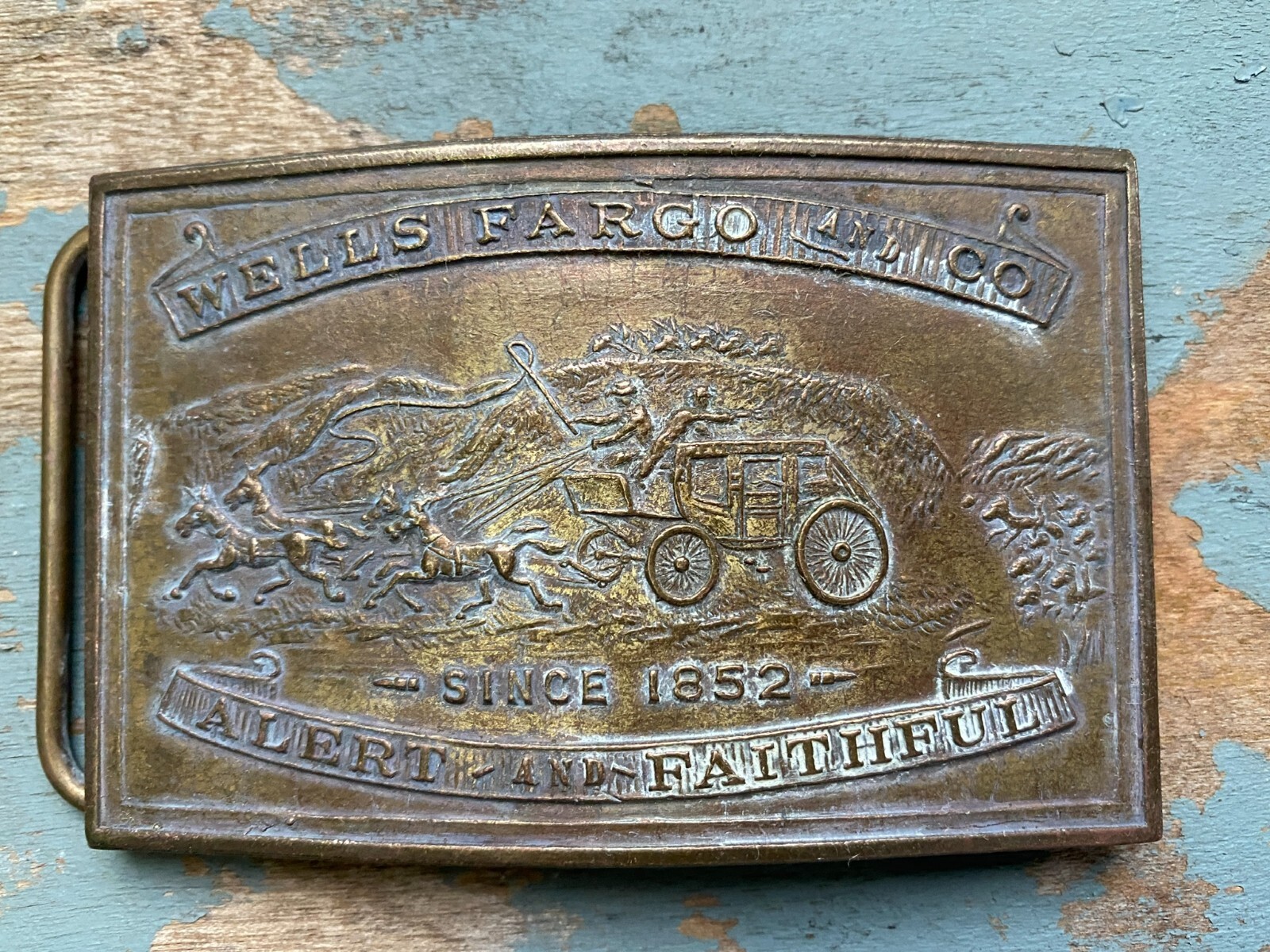 Vintage Tiffany England Wells Fargo & Co Brass Belt Buckle Vintage Tiffany England Wells Fargo & Co Brass Belt Buckle
