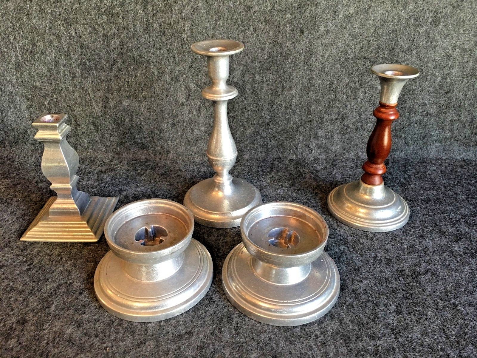 Wilton Pewter Armetale Candle Stick Holders Set of 5 Miscellaneous - Holidays