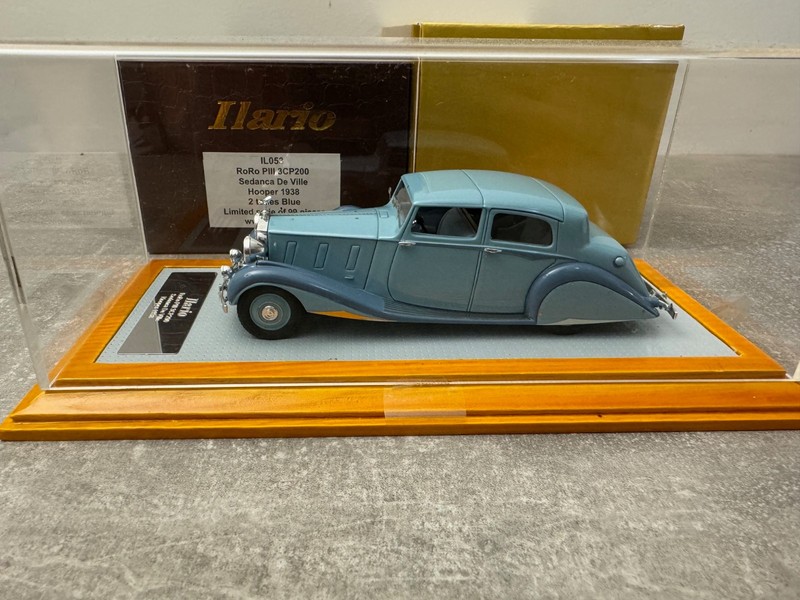 Rolls Royce Phantom Iii 3cp200 Sedanca De Ville Hooper 1938 Blue Ilario 1/43