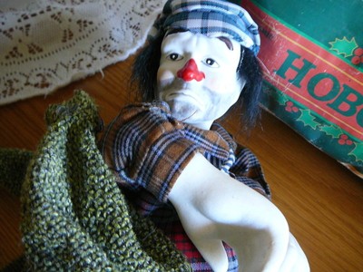 Doll Hobo Clown Doll 1995 Holiday Classics Hand Painted Ceramic Vintage