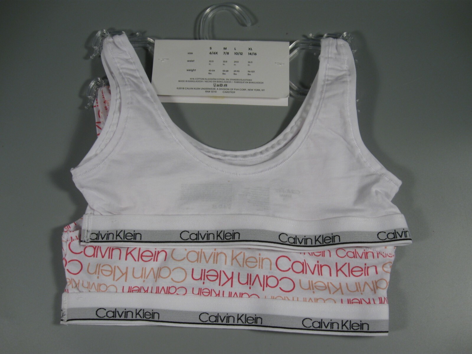 2 Girls Calvin Klein Bralettes M 7-8