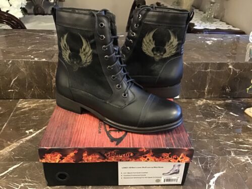 Xelement Skull Lu9021-m Laser Lace Up Biker Size 11 New