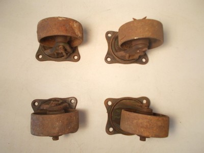 ANTIQUE THE FAIRBANKS COMPANY CART CASTERS CAST IRON WHEELS SET OF 4