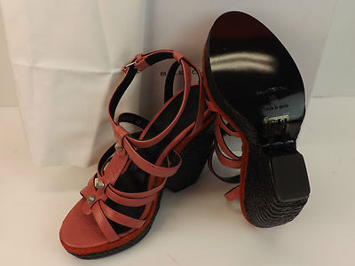 Pre-owned Balenciaga Arena Rose Pink Leather Wedge Studded Sandals 39 $745