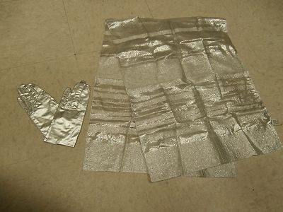 NWOT Silver Scarf Silver Crescendoe Gloves Dressy BRIDE Holiday Party Dance Prom