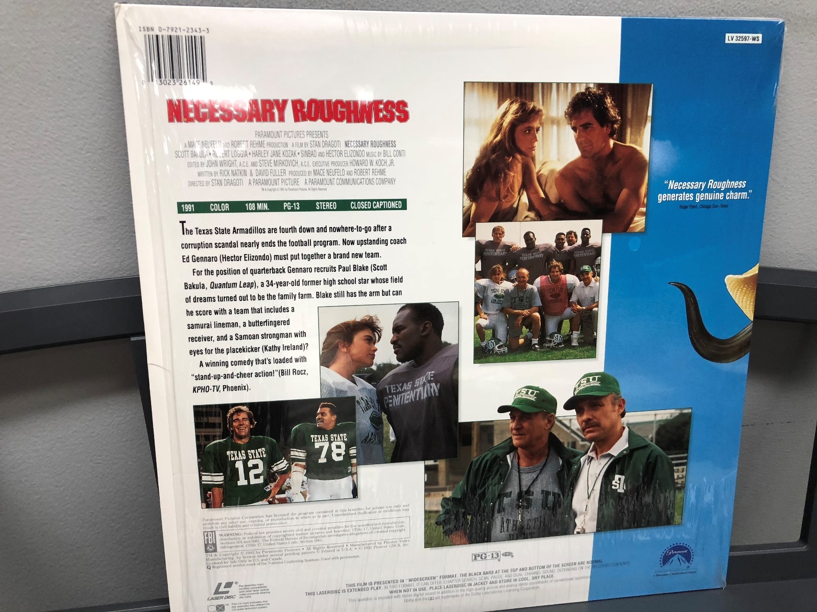 Scott Bakula Kathy Ireland-Necessary Roughness Vintage Movie Laserdisc Like New