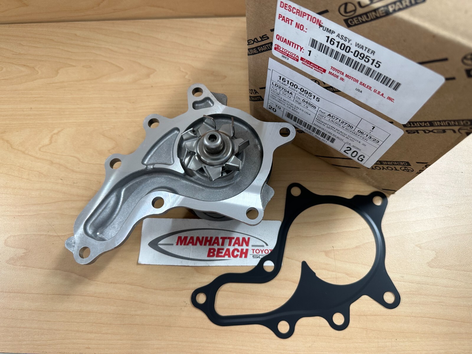 09-17 CAMRY, 09-18 RAV4 2.5L OEM ENGINE WATER PUMP 16100-09515 