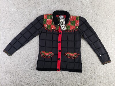 Berek Takako Sakon Women's Sweater Size S Black Ramie Cotton Blend Cardigan NWOT