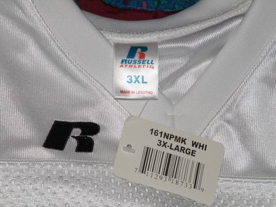 Lot of 3 New Russell Athletic 3XL White Mesh Game Quality Blank White Jerseys