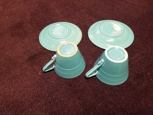 Vintage Homer Laughlin Harlequin Cup And Saucer - set of 2